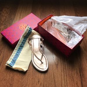 Tory Burch Minnie rose gold sandals - NWT